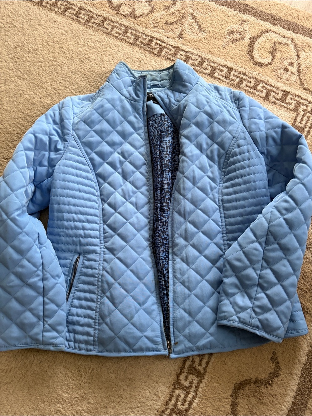 Northern Reflections Powder Blue Quilted Puffer Jacket
